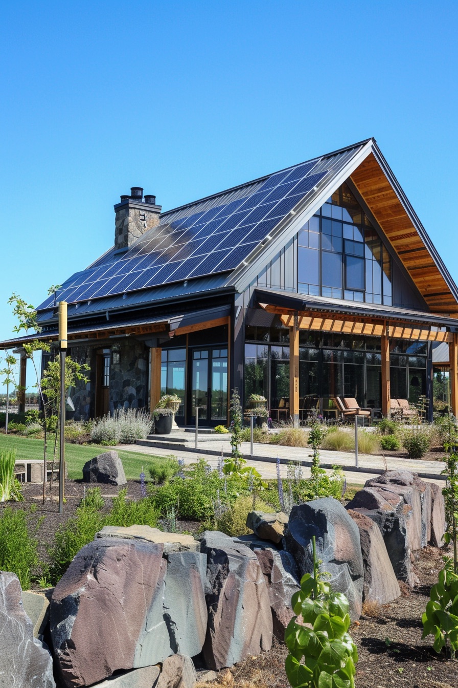 barn house solar panel roof