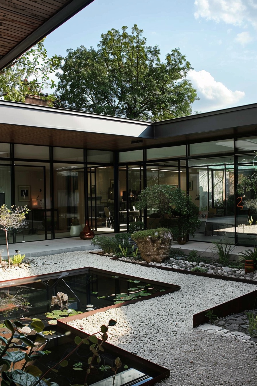 courtyard house gravel path