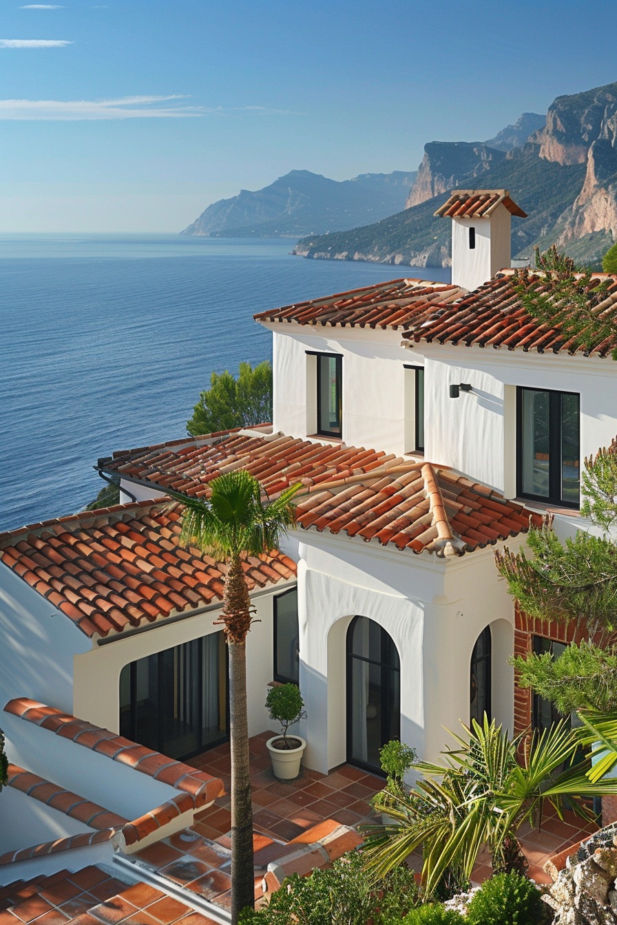 mediterranean seaside house terracotta tile