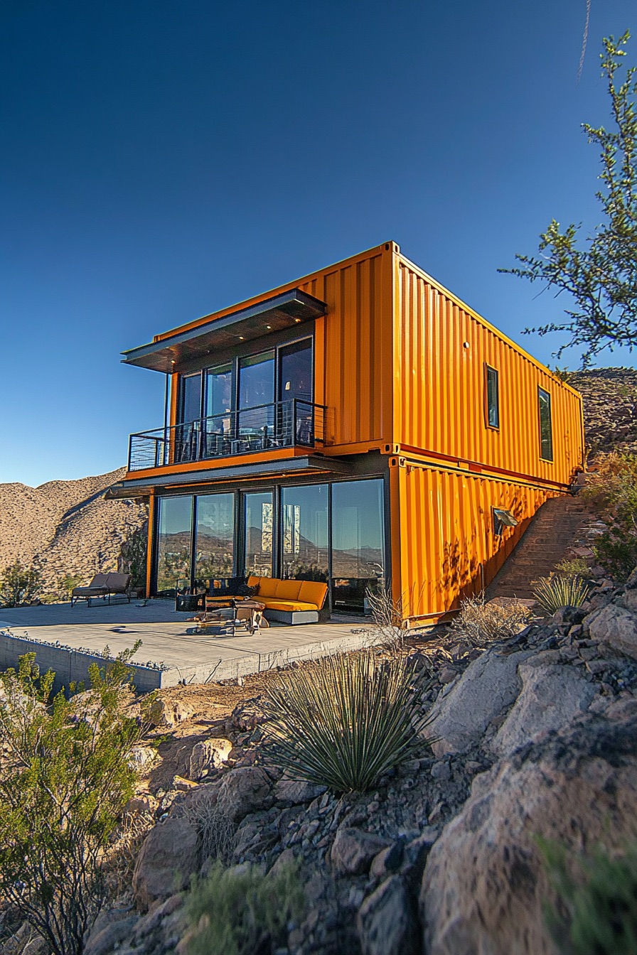 shipping container house in the desert 2