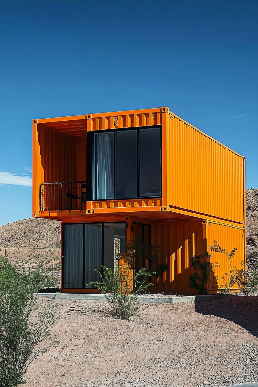 shipping container house in the desert 3