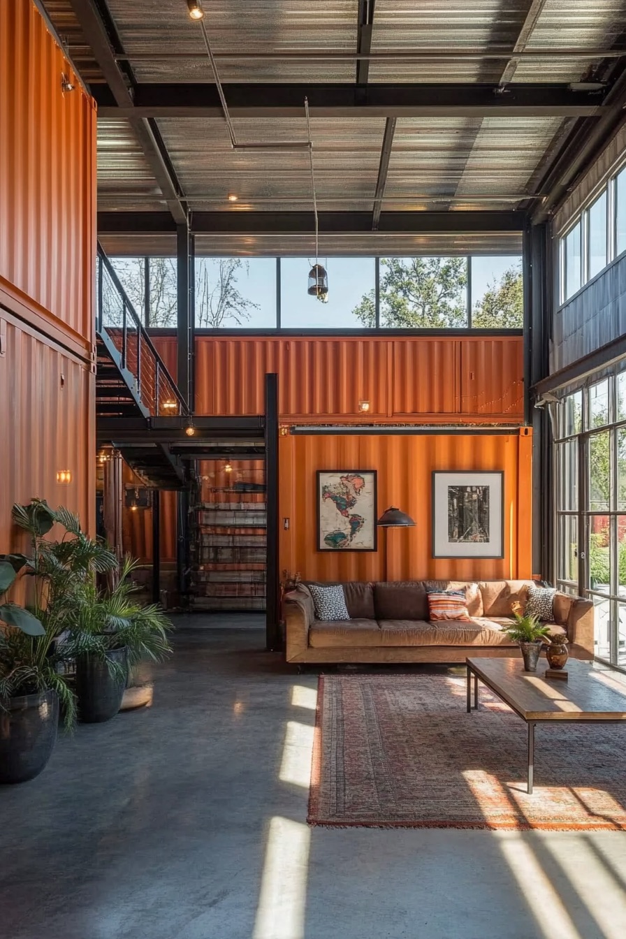 shipping container house industrial chic 1