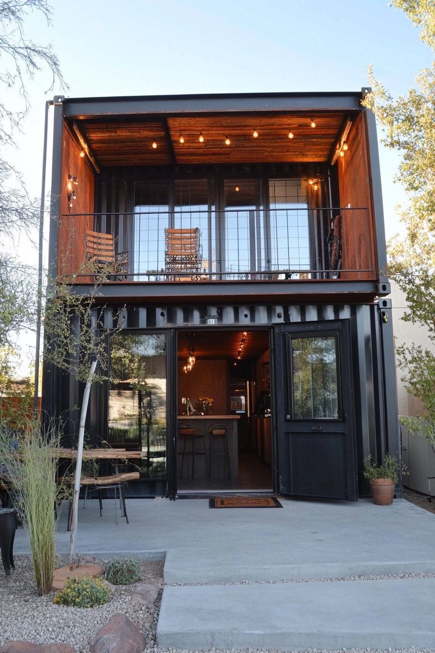 shipping container house industrial chic 3