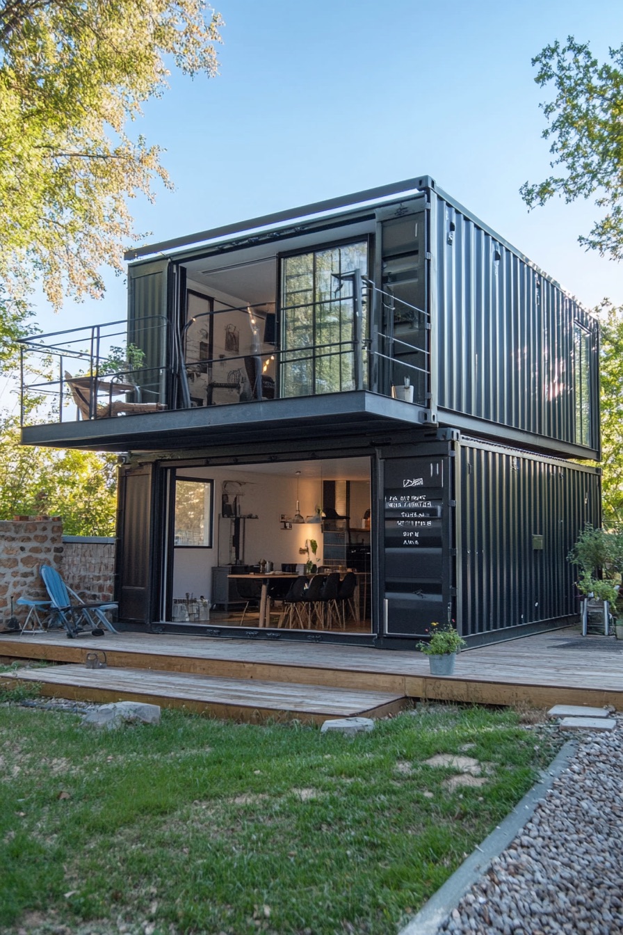 shipping container house industrial chic 4