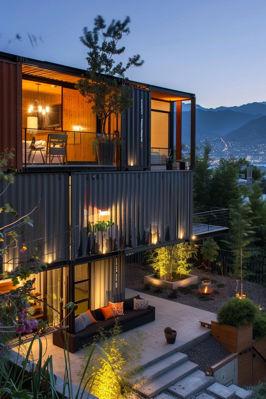 three story shipping container house