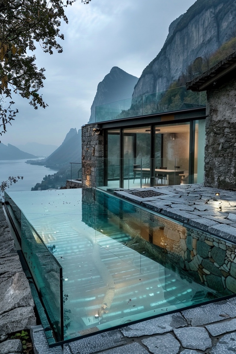 tiny cabin infinity pool