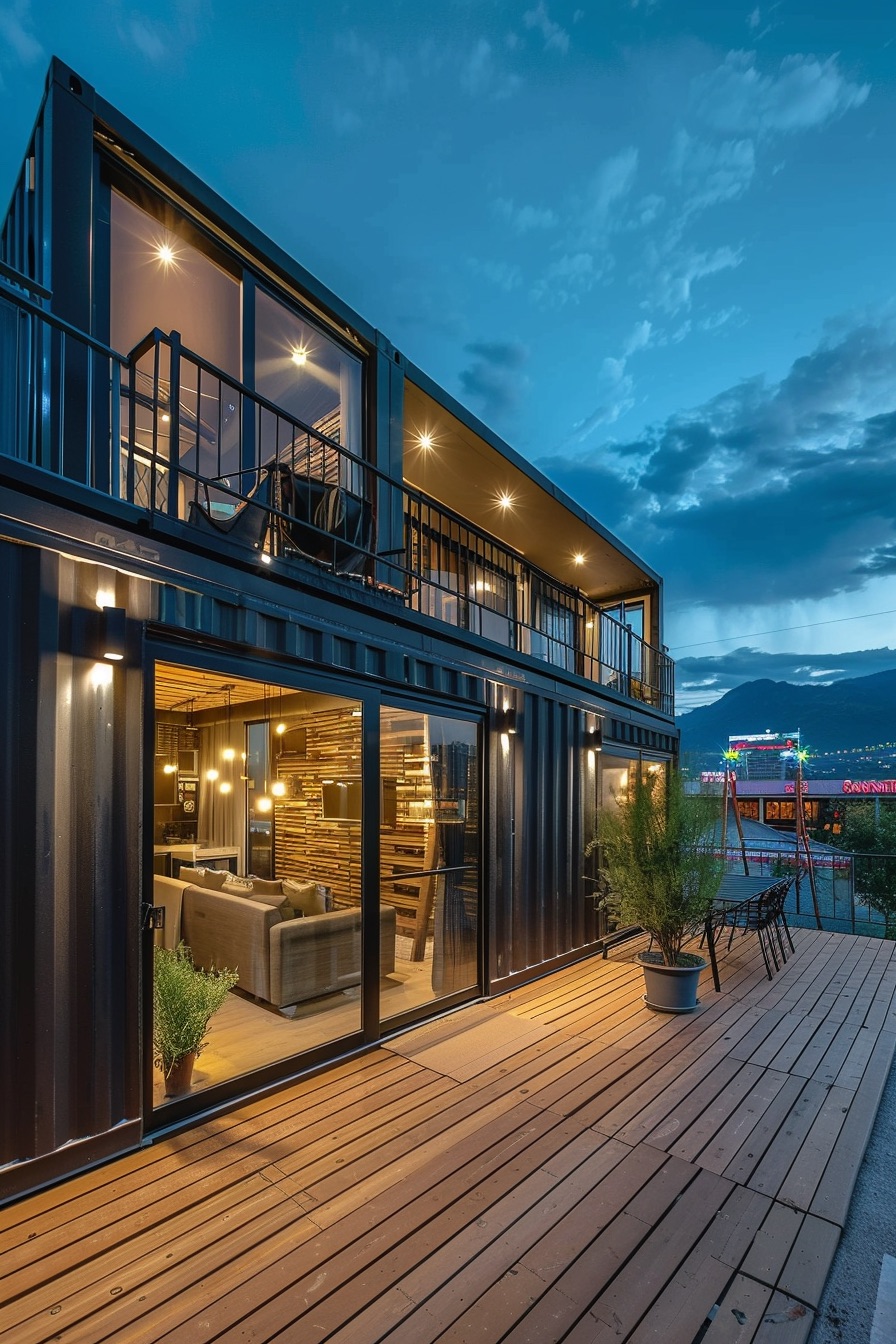 two story shipping container house