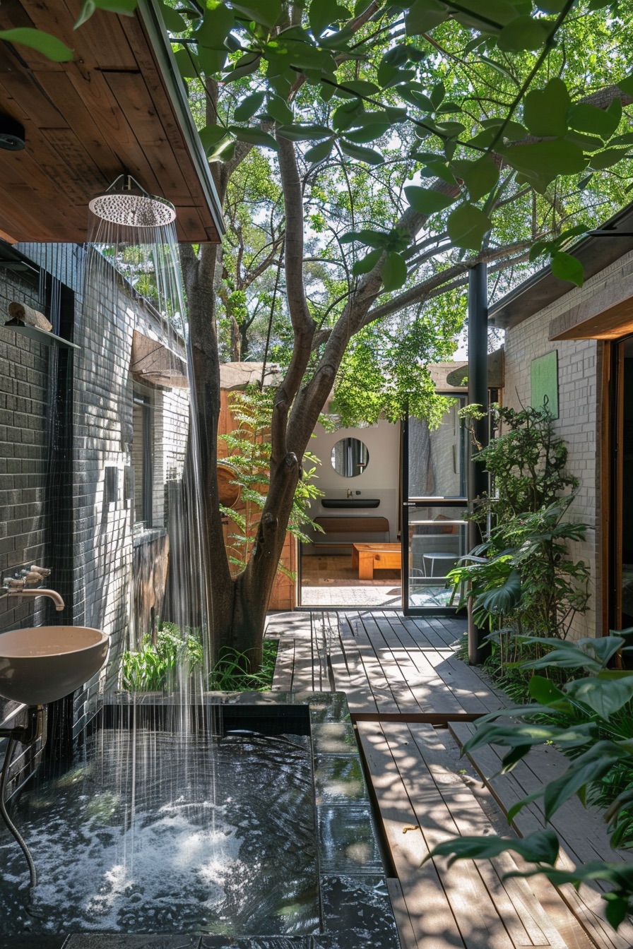 courtyard home outdoor shower