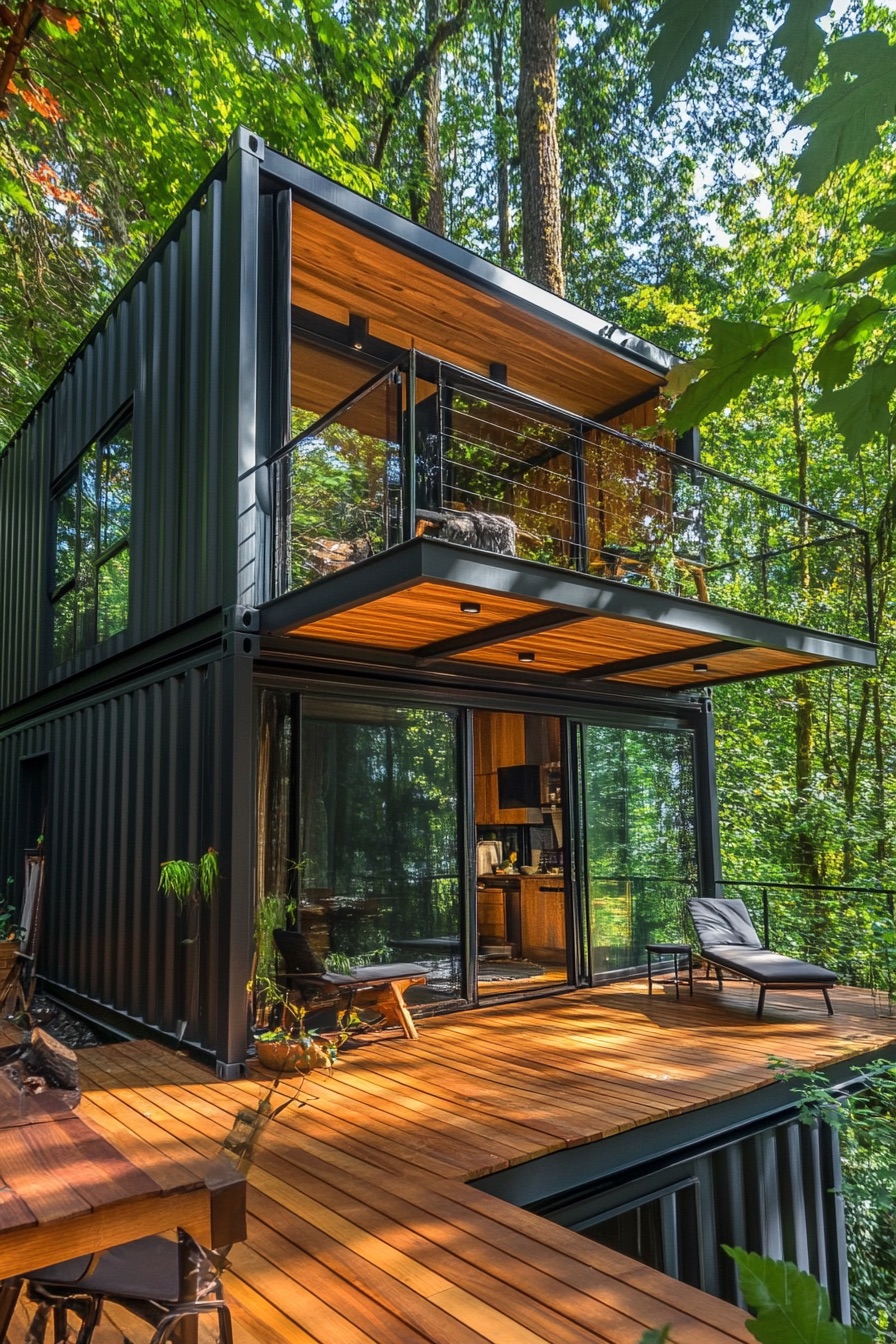 shipping container house deck 3