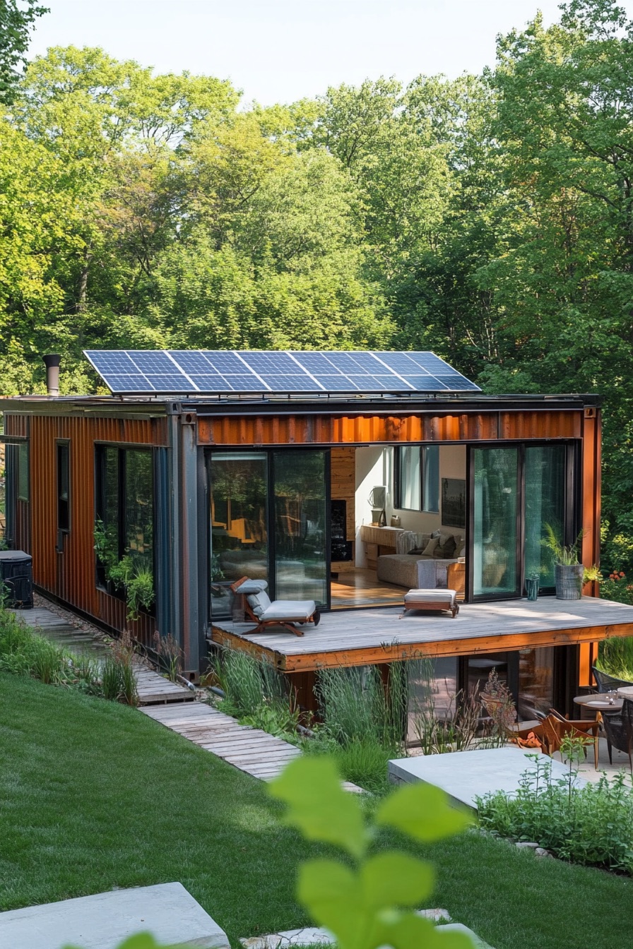 shipping container house solar 1