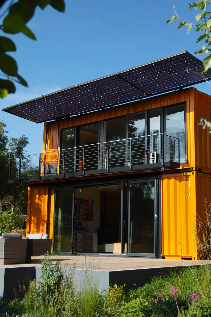 shipping container house solar 2