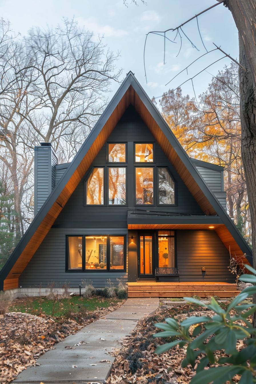 two color wood house