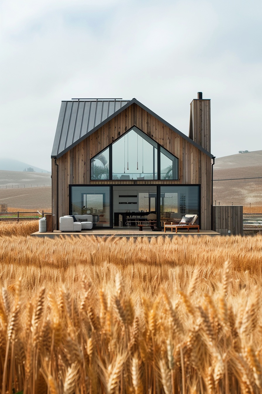 wood and steel barn house modern