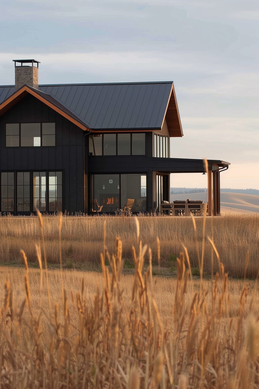 wood metal barn house metal roof