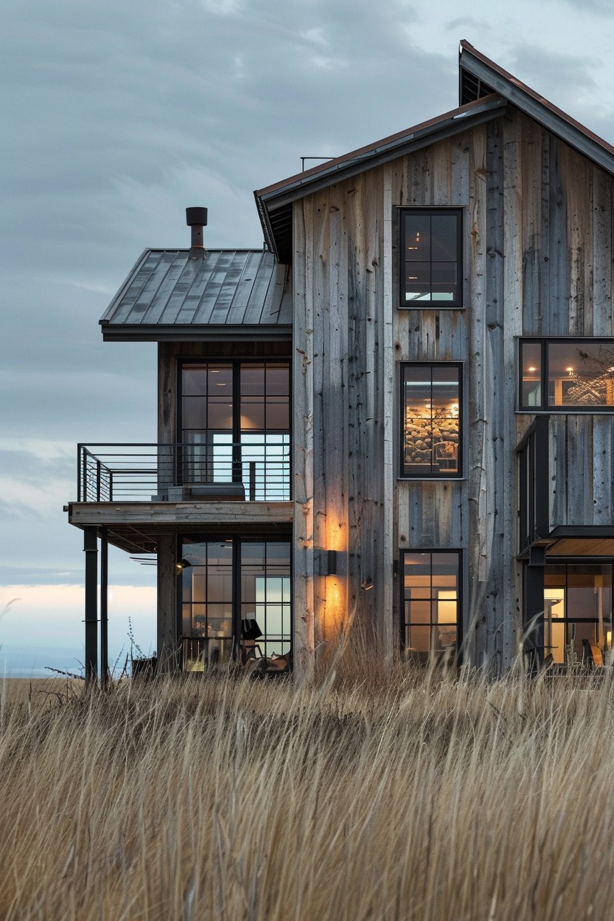 wood steel barn house