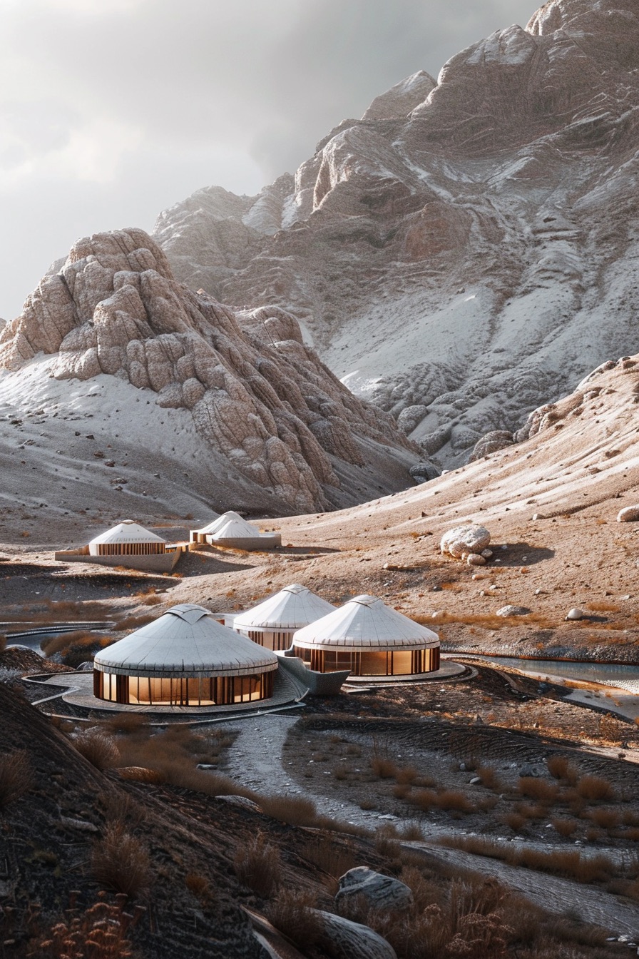 yurts in mountains