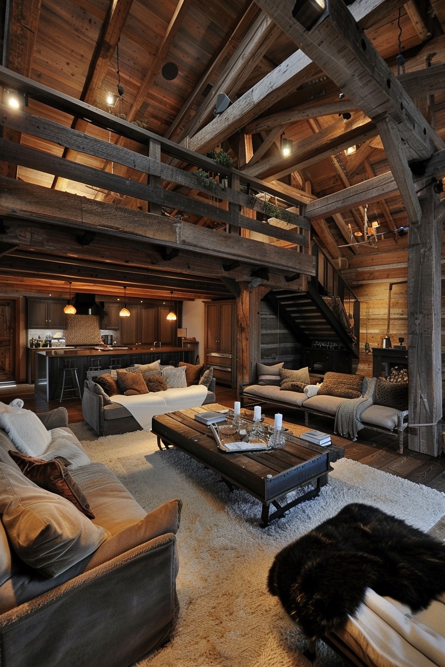 barn house rustic chic interior