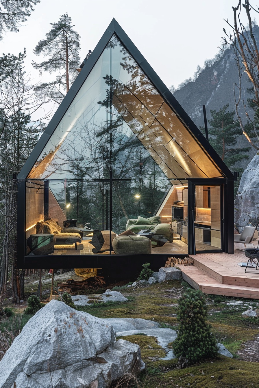 geometric a frame cabin