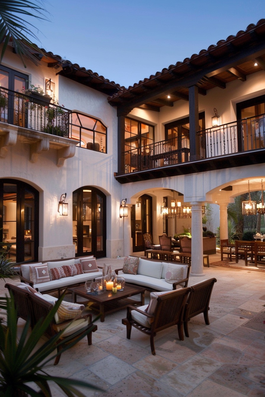 mediterranean house courtyard patio