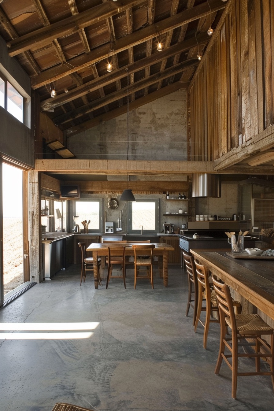 rustic modern barn house interior