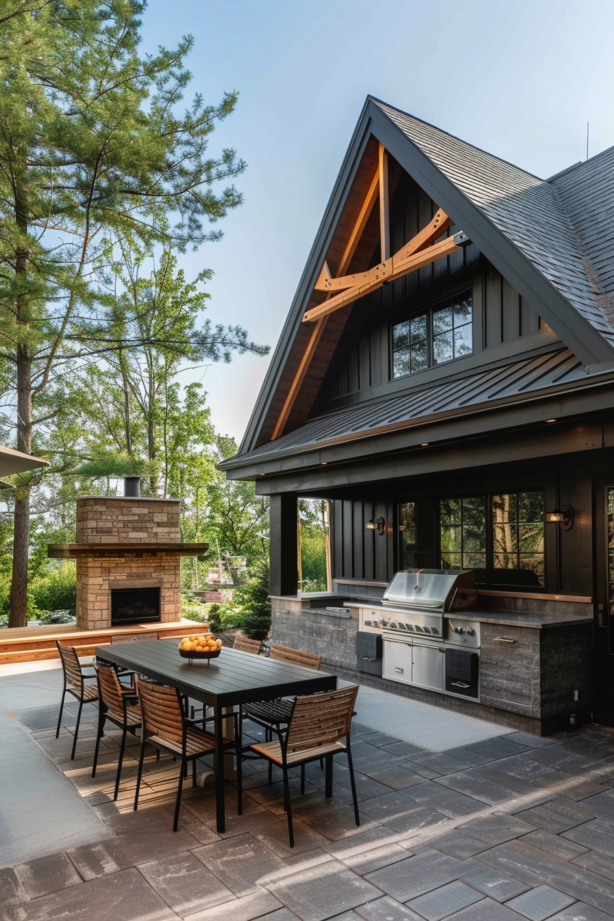 barn house outdoor kitchen