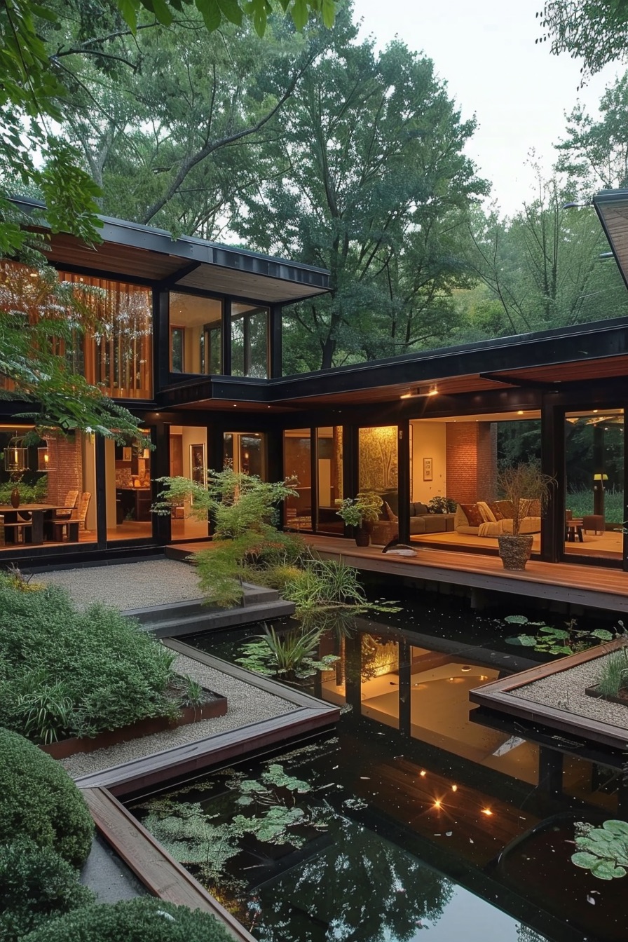 courtyard house floating deck