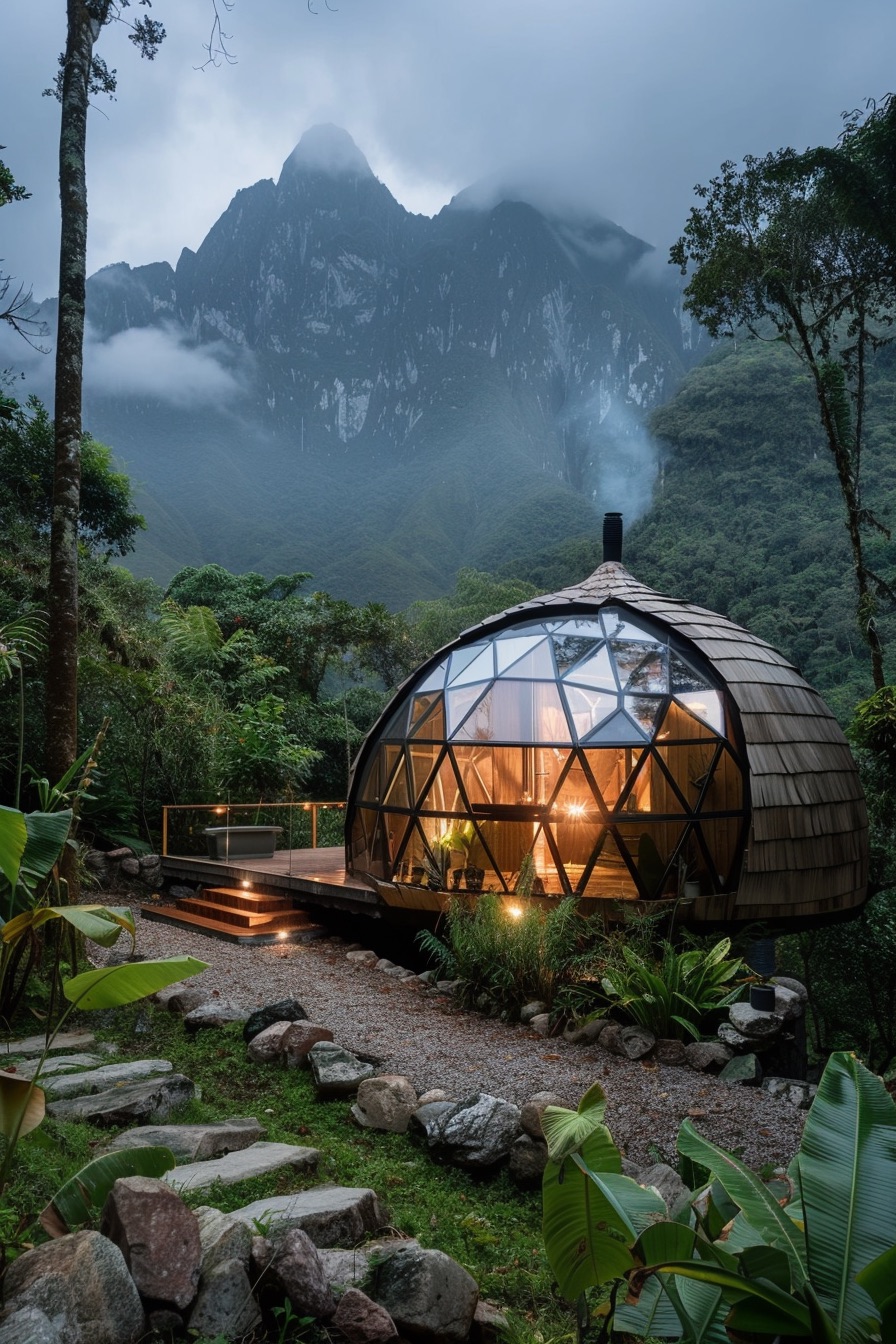 geodesic mountain cabin