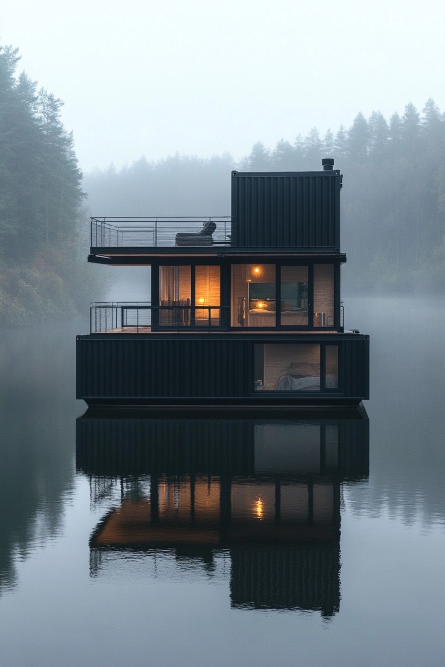 shipping container house houseboat 1