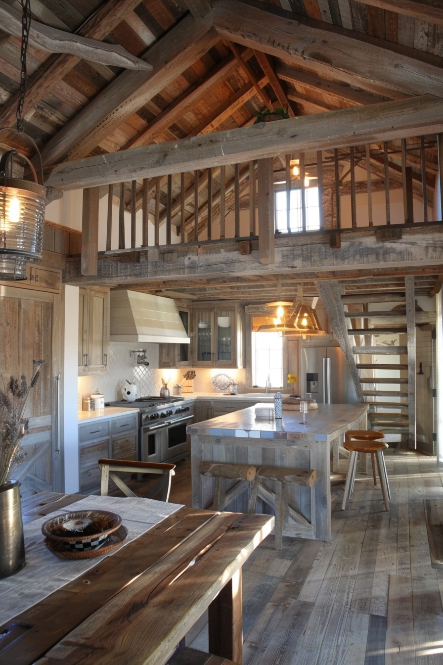 modern rustic barn house kitchen