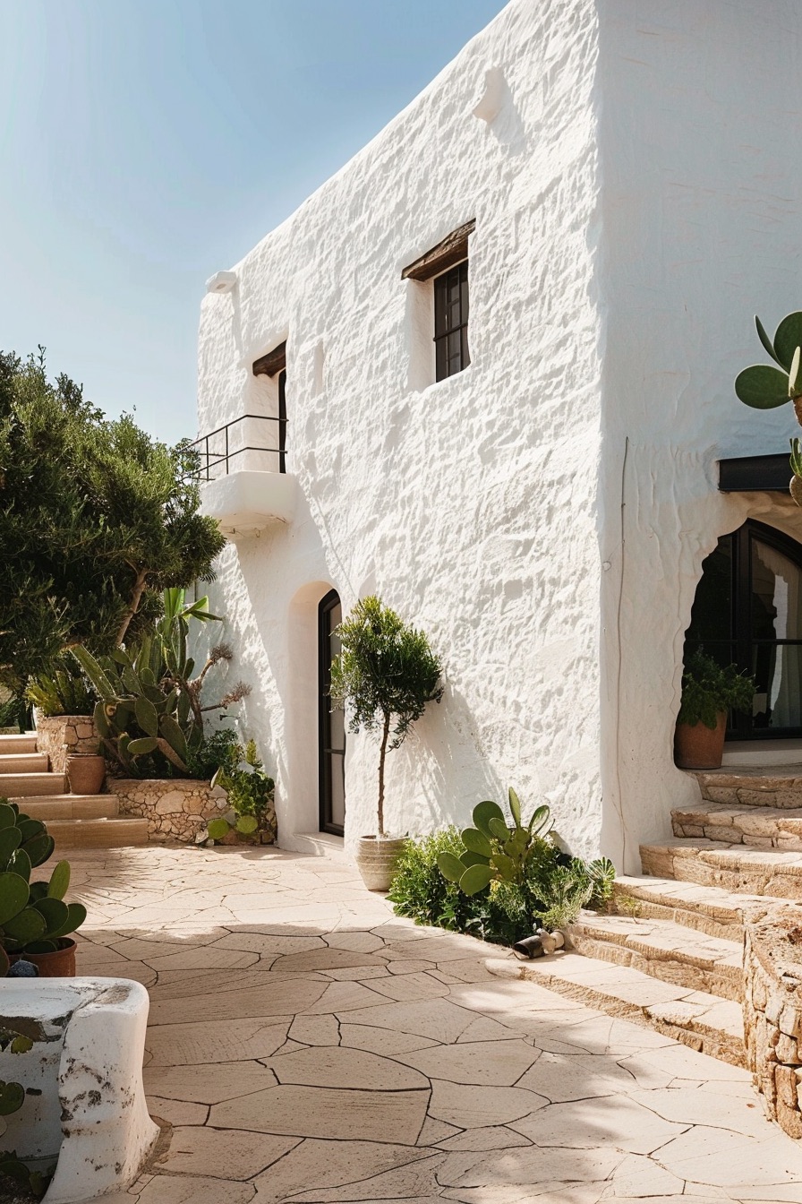 mediterranean house whitewashed walls