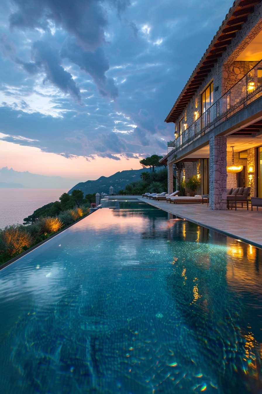 mediterranean mansion infinity pool 1