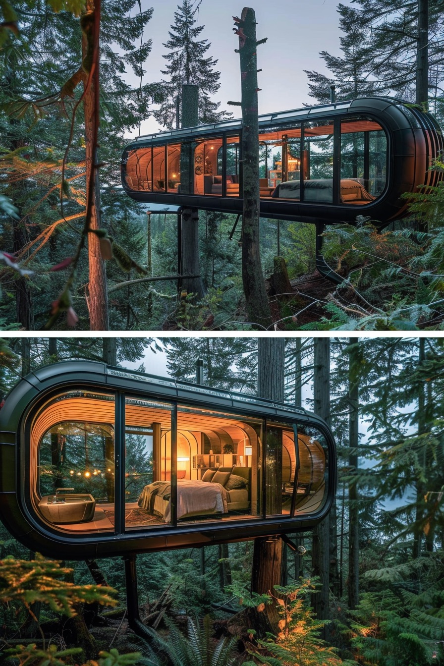 treetop glass cabin