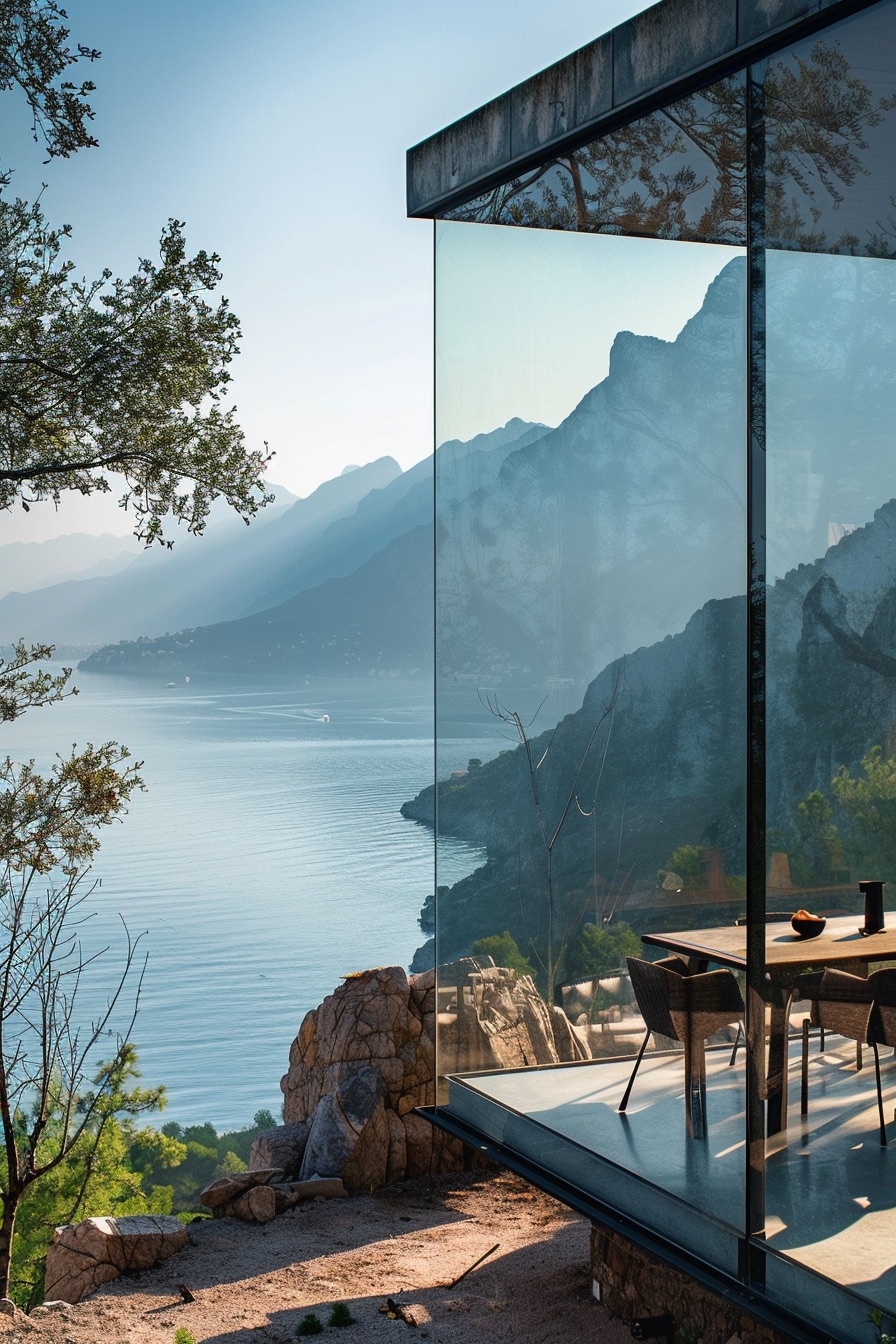 glass cabin mountains