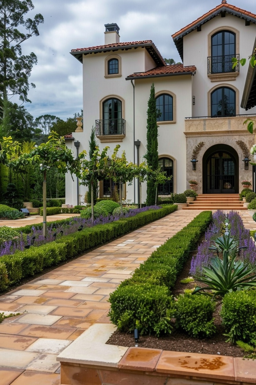 mediterranean mansion terracotta pathways 2