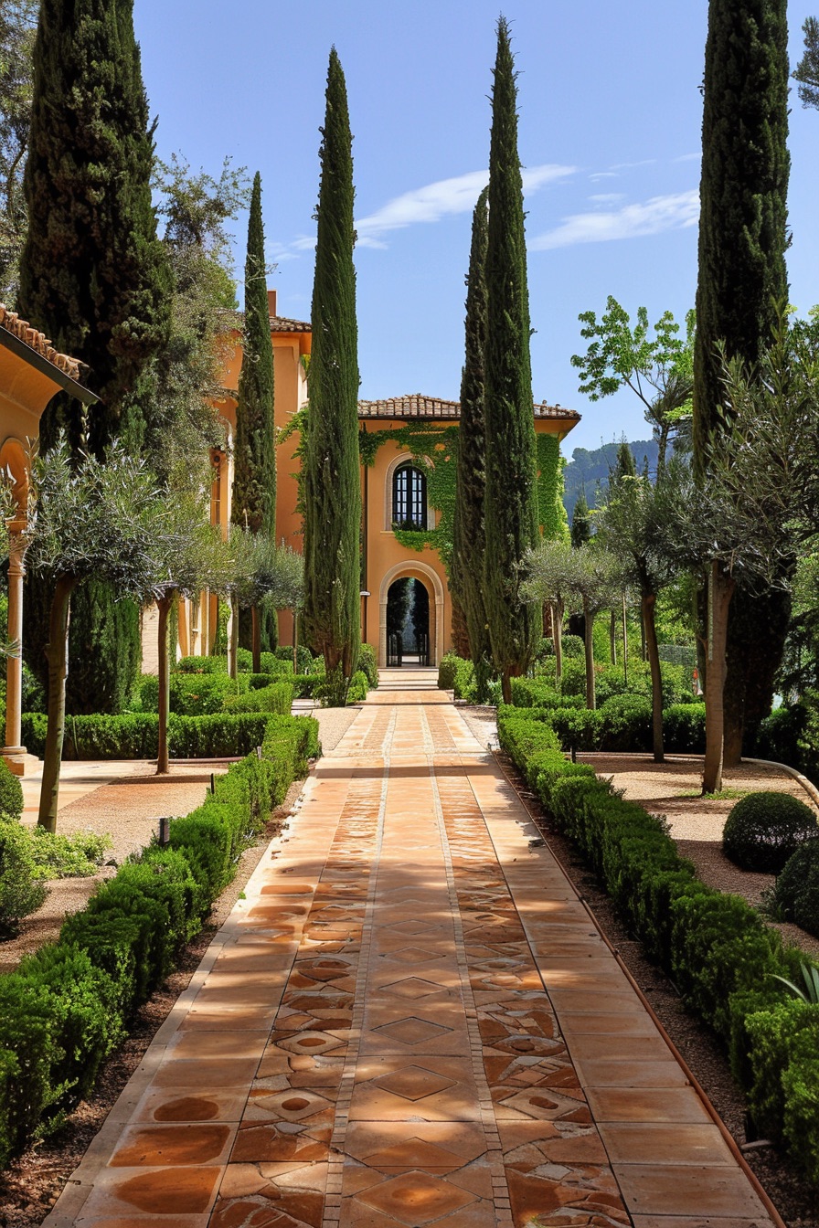 mediterranean mansion terracotta pathways 3