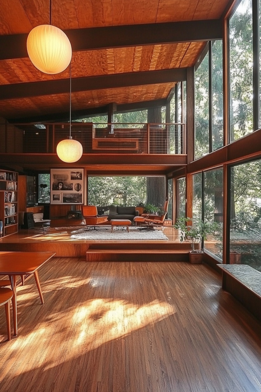 mid century modern house open floor 2