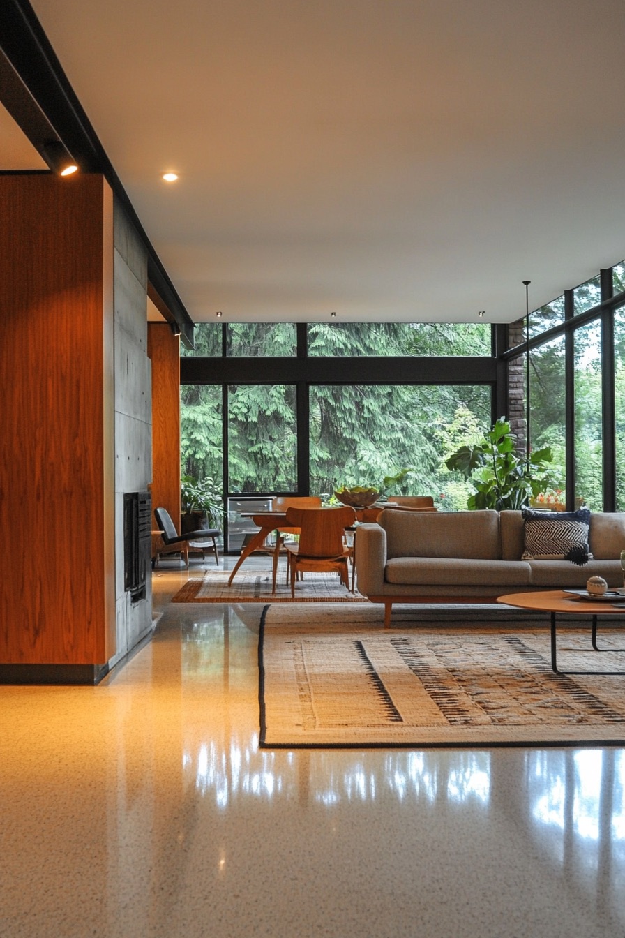 mid century modern house open floor 4