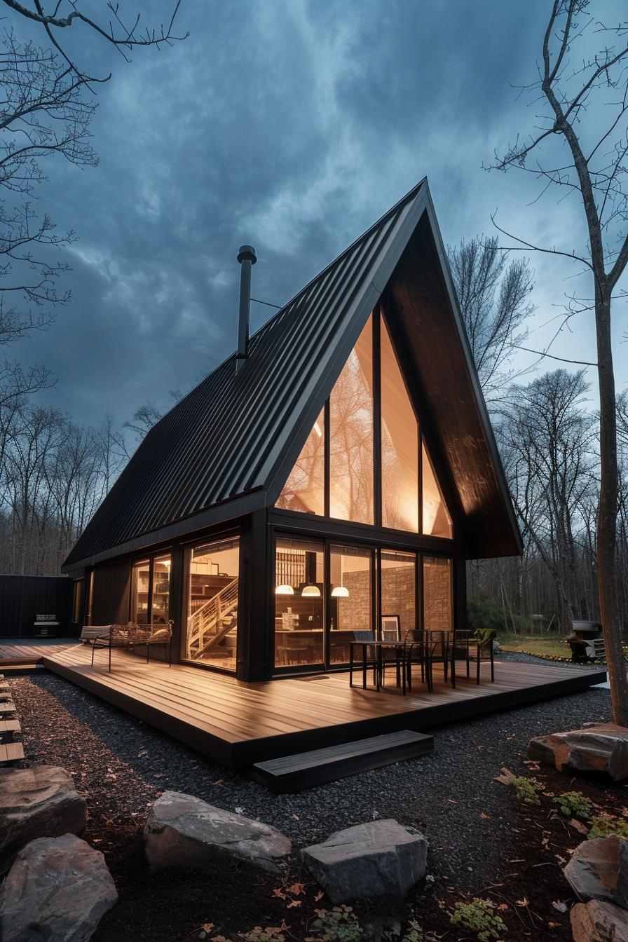 a frame glass house