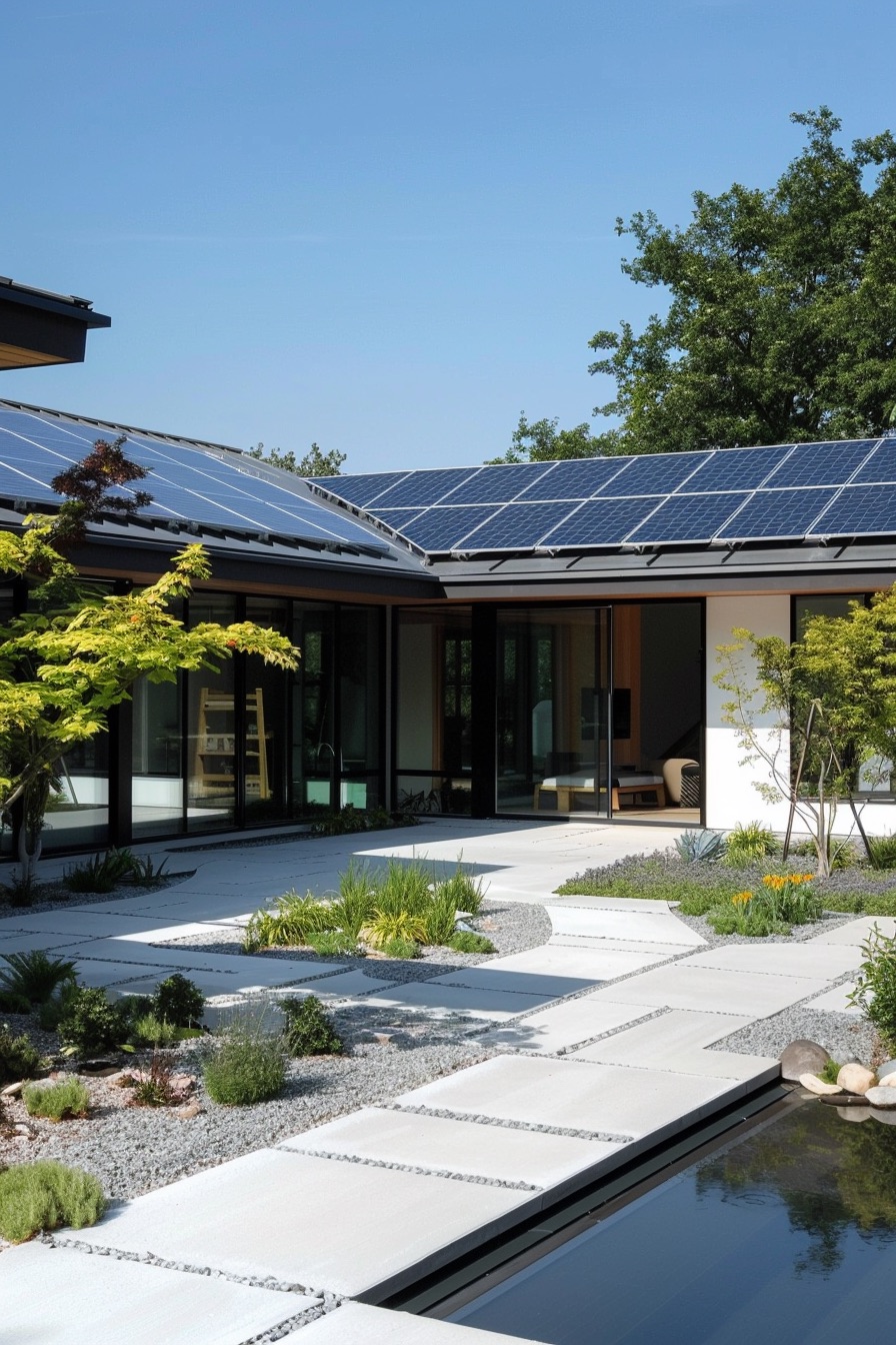 courtyard house garden with pond