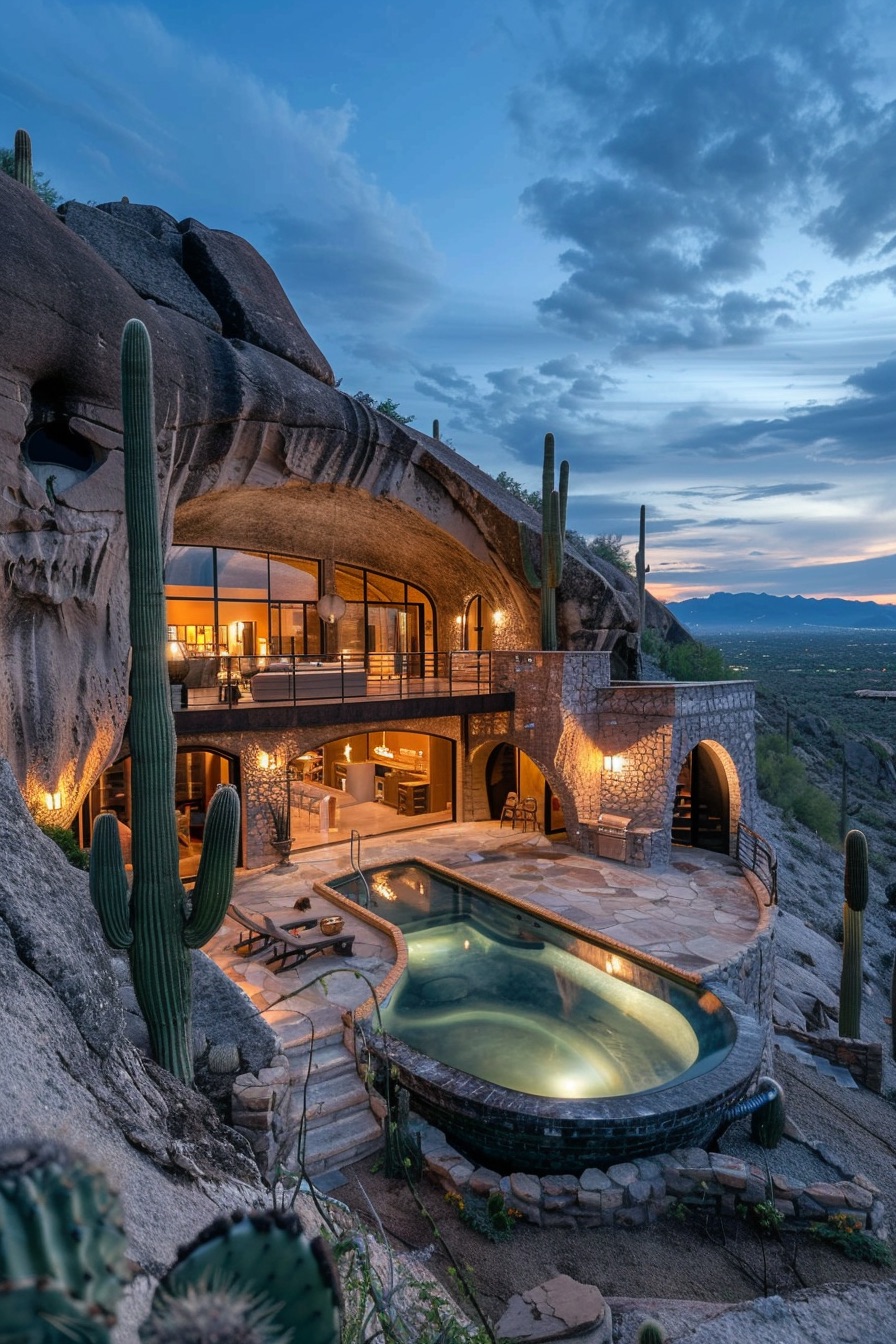 two story cave house