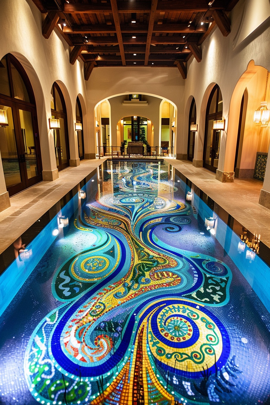 mediterranean mansion mosaic tile floor 2