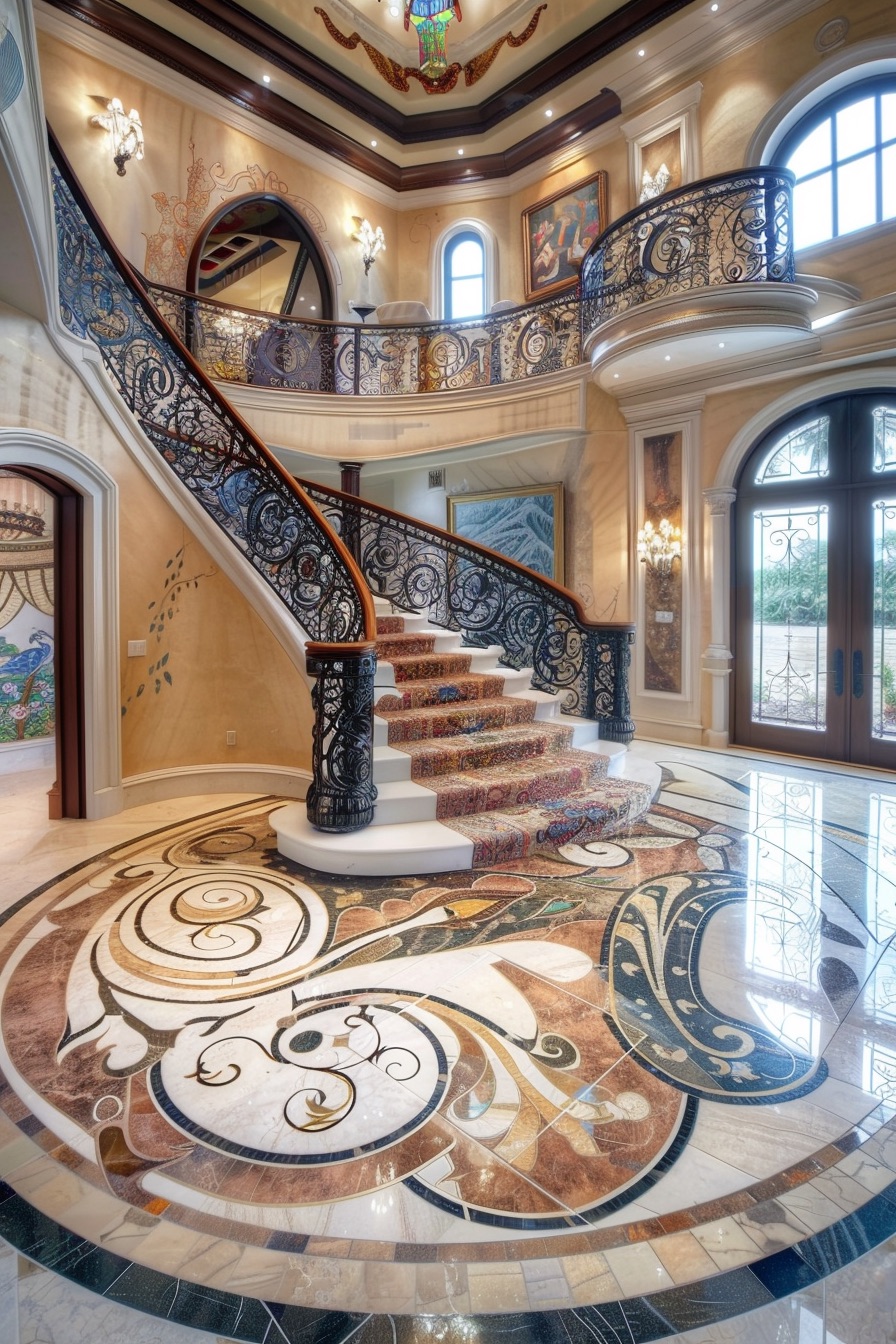 mediterranean mansion mosaic tile