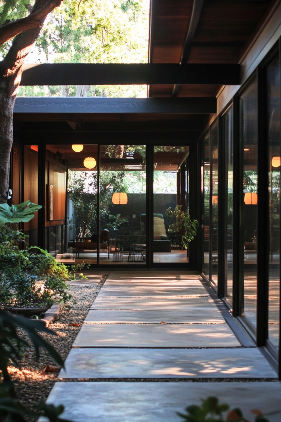 mid century modern house courtyard 2