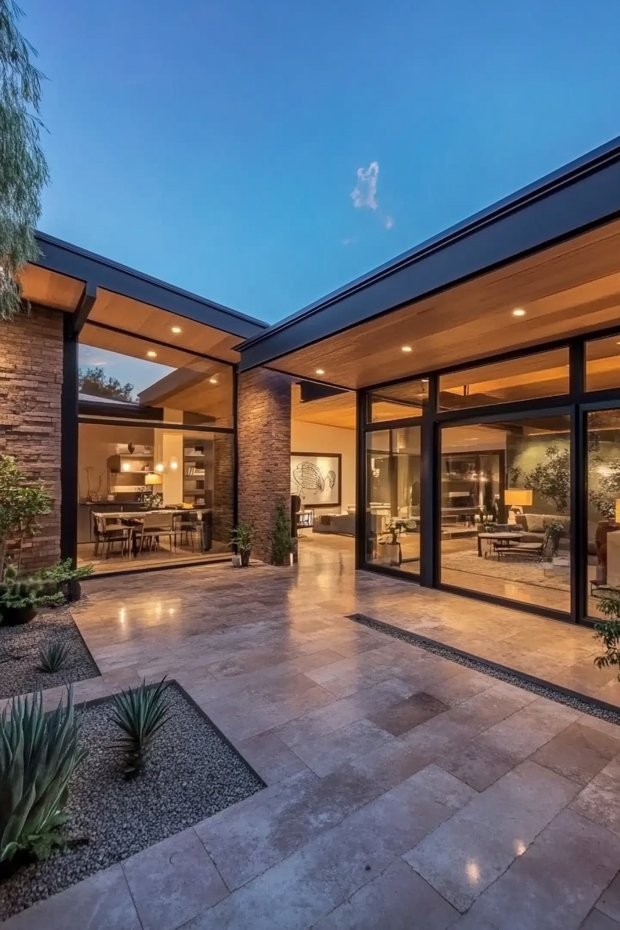 mid century modern house courtyard 4