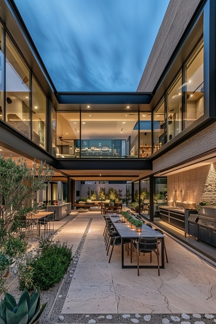 courtyard house large dining area outdoor