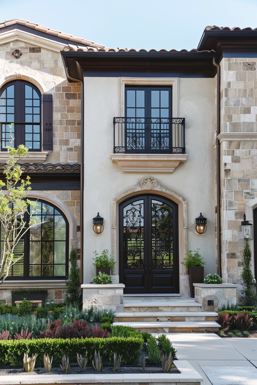 mediterranean house ornate front door