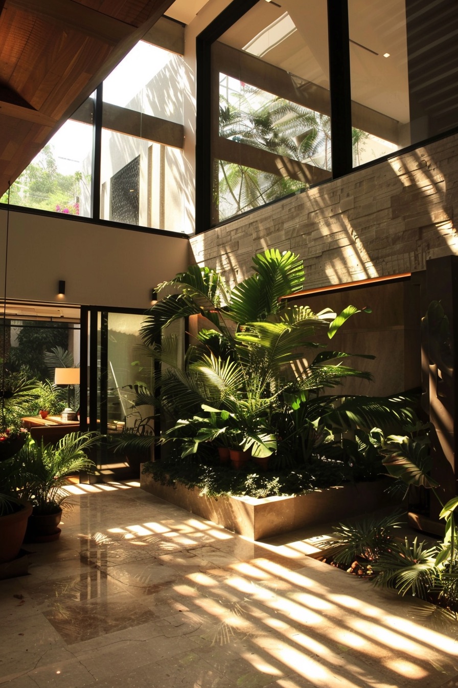 courtyard home atrium ferns