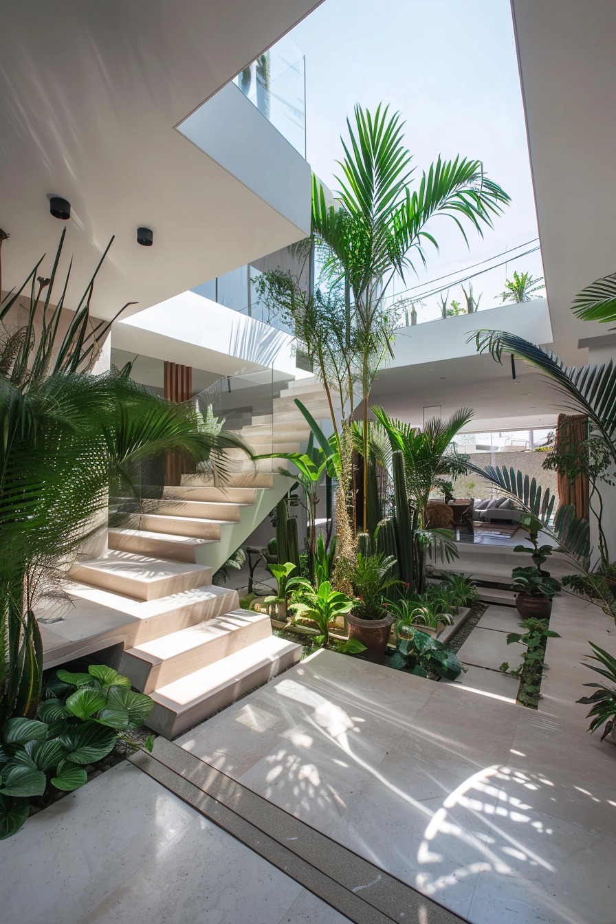 courtyard house garden palms