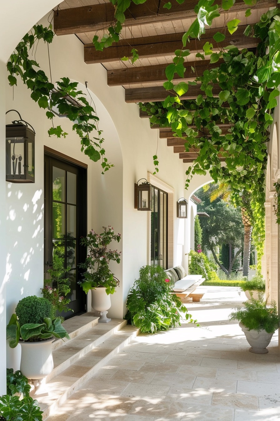 mediterranean house shaded veranda