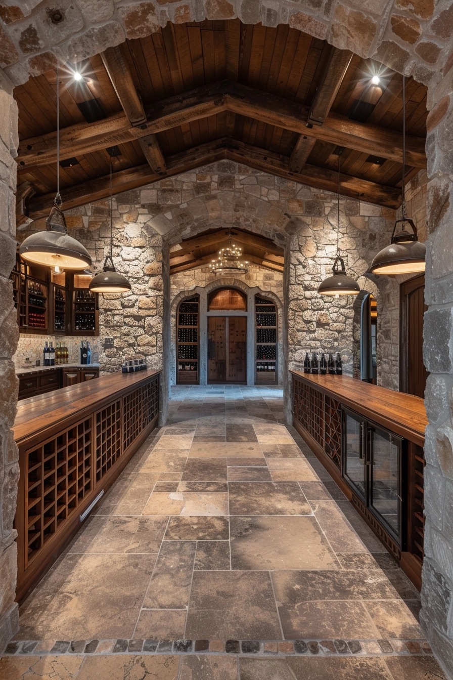 mediterranean mansion wine cellar 1